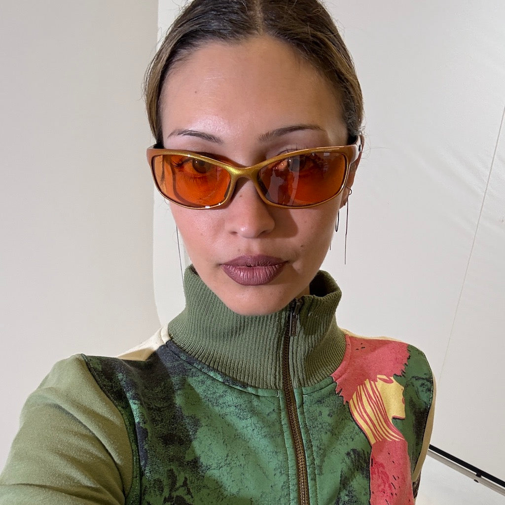 Sporty Metallic Speed Sunglasses