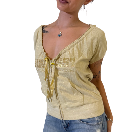 Guess Gold Metallic Hooded Tee