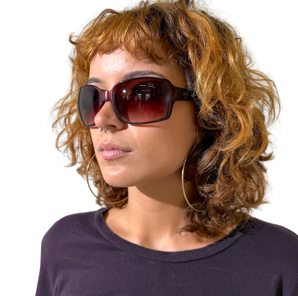 Babe 2000s Y2K Red Oversized Sunnies
