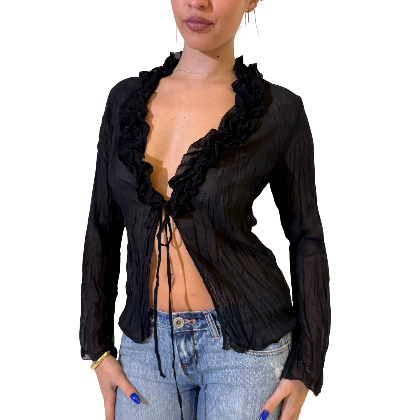 Stunning Sheer Ruffle Cardi