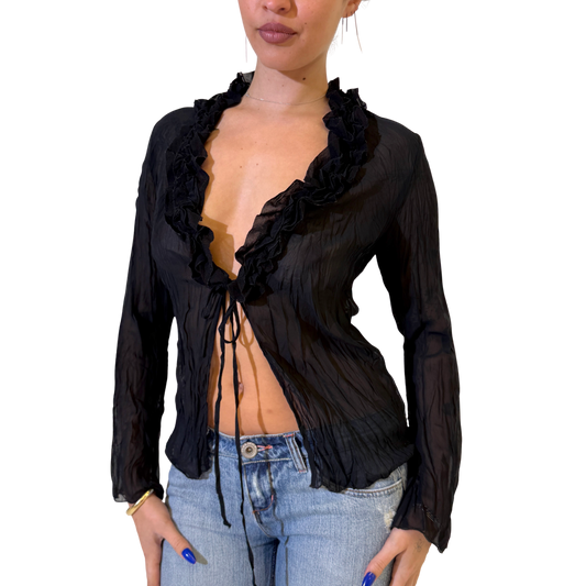 Stunning Sheer Ruffle Cardi