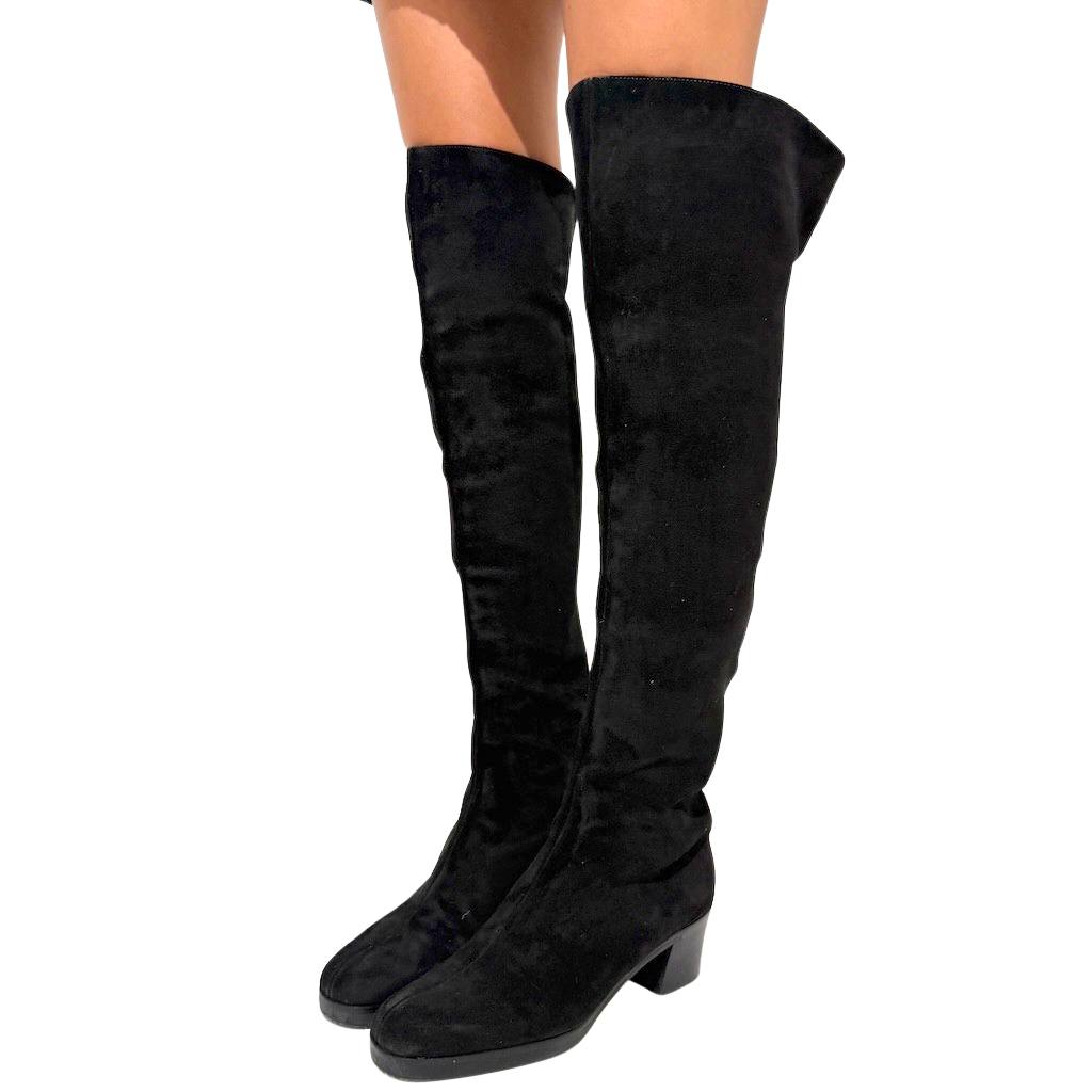 Prada Over the Knee-High Suede Boots