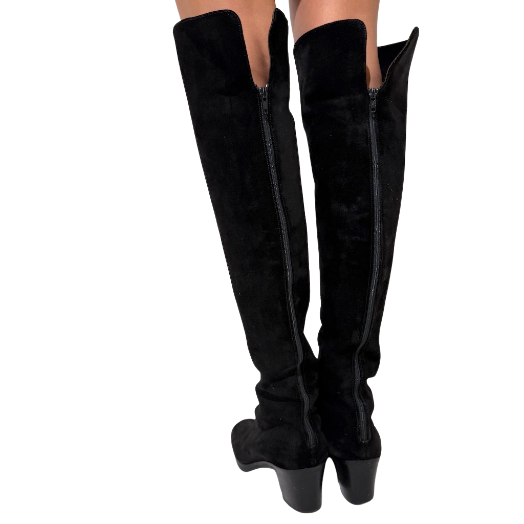 Prada Over the Knee-High Suede Boots