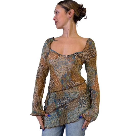 Silk Boho Asymmetric Top