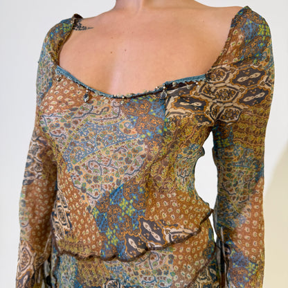 Silk Boho Asymmetric Top