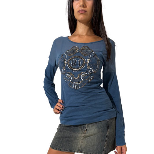 Replay Sequin Contrast Top