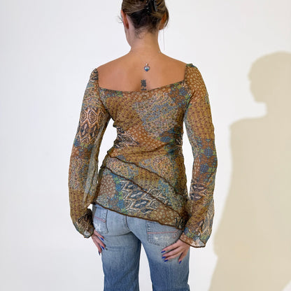 Silk Boho Asymmetric Top