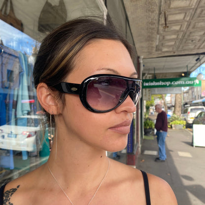 Base Babe Black Wrap Sunglasses