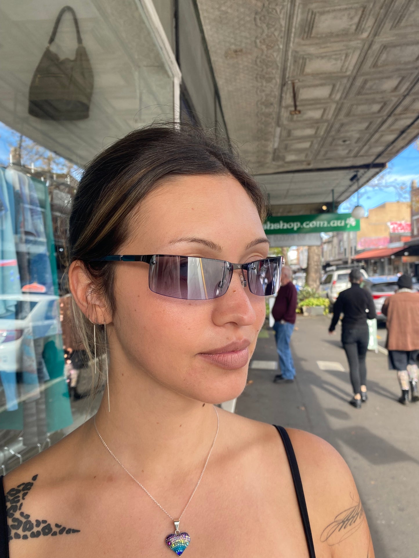 Blue Frameless Raver Sunglasses