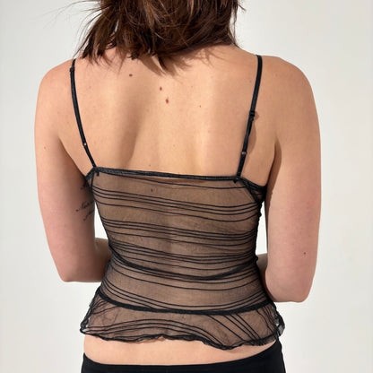 Stripe Mesh Delicate Cami