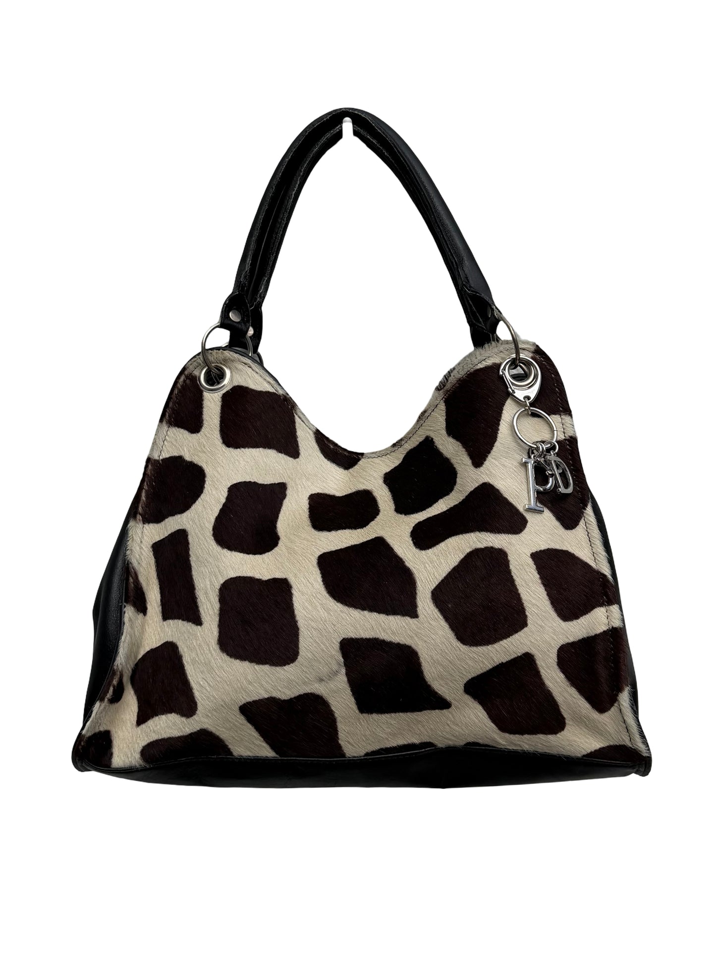 Giraffe Print Pony Hair Hobo Bag