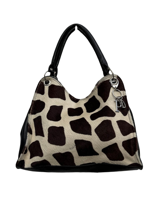 Giraffe Print Pony Hair Hobo Bag