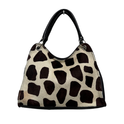 Giraffe Print Pony Hair Hobo Bag