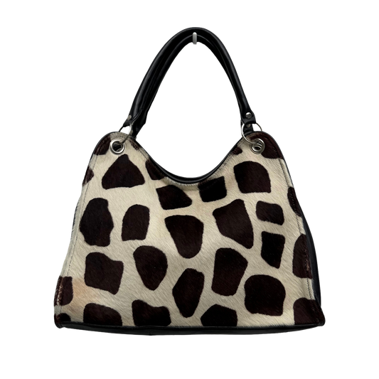 Giraffe Print Pony Hair Hobo Bag