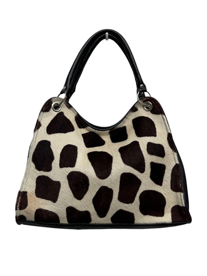 Giraffe Print Pony Hair Hobo Bag