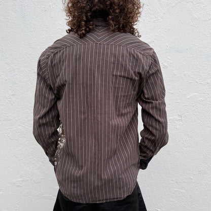 Brown Pin Stripe Button-Up Shirt
