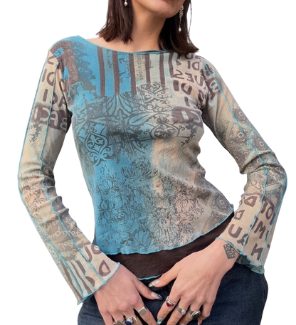 Mesh Bell Sleeve Urban Long Sleeve
