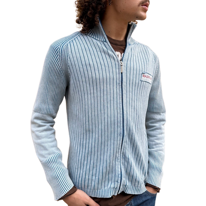 Zip up Rib Knitted Sweater