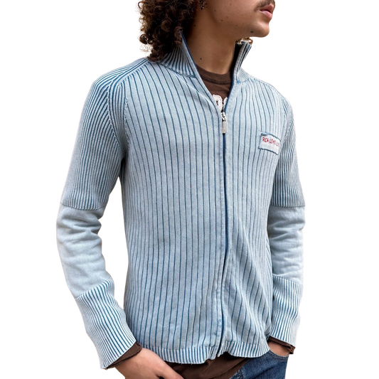 Zip up Rib Knitted Sweater
