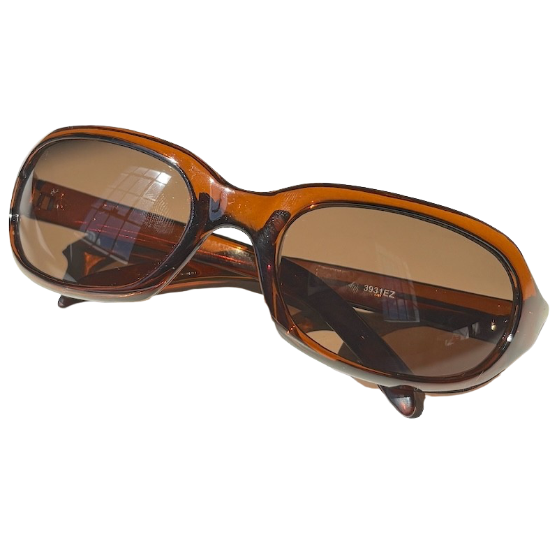 Brown Amber Oval Sunglasses
