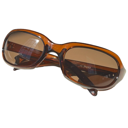 Brown Amber Oval Sunglasses