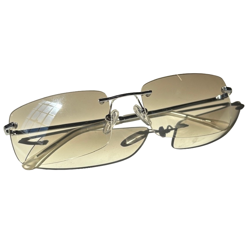Clear Silver Frameless Hilton Sunglasses