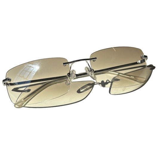Clear Silver Frameless Hilton Sunglasses