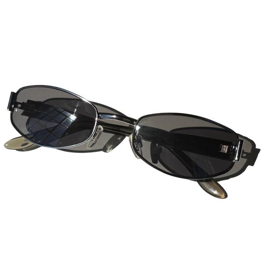 90s Blade Oval Chrome Sunglasses