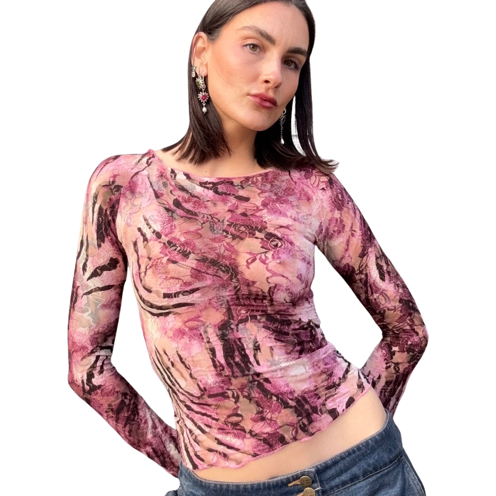 Lace Tiger Grunge Long Sleeve