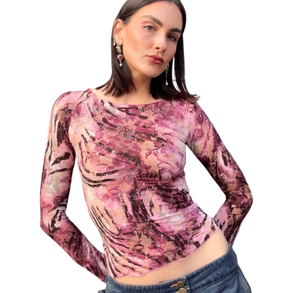 Lace Tiger Grunge Long Sleeve