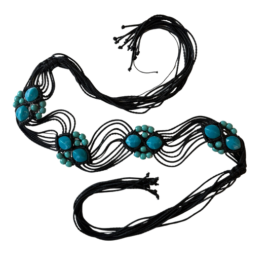 Turquoise Coachella Tie Belt