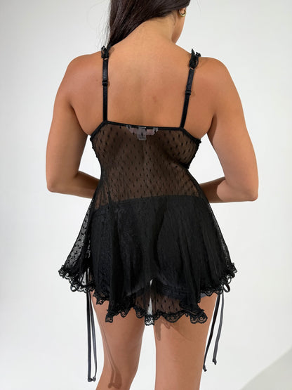 Sexy Ruffle & Rose Lace Mesh Cami