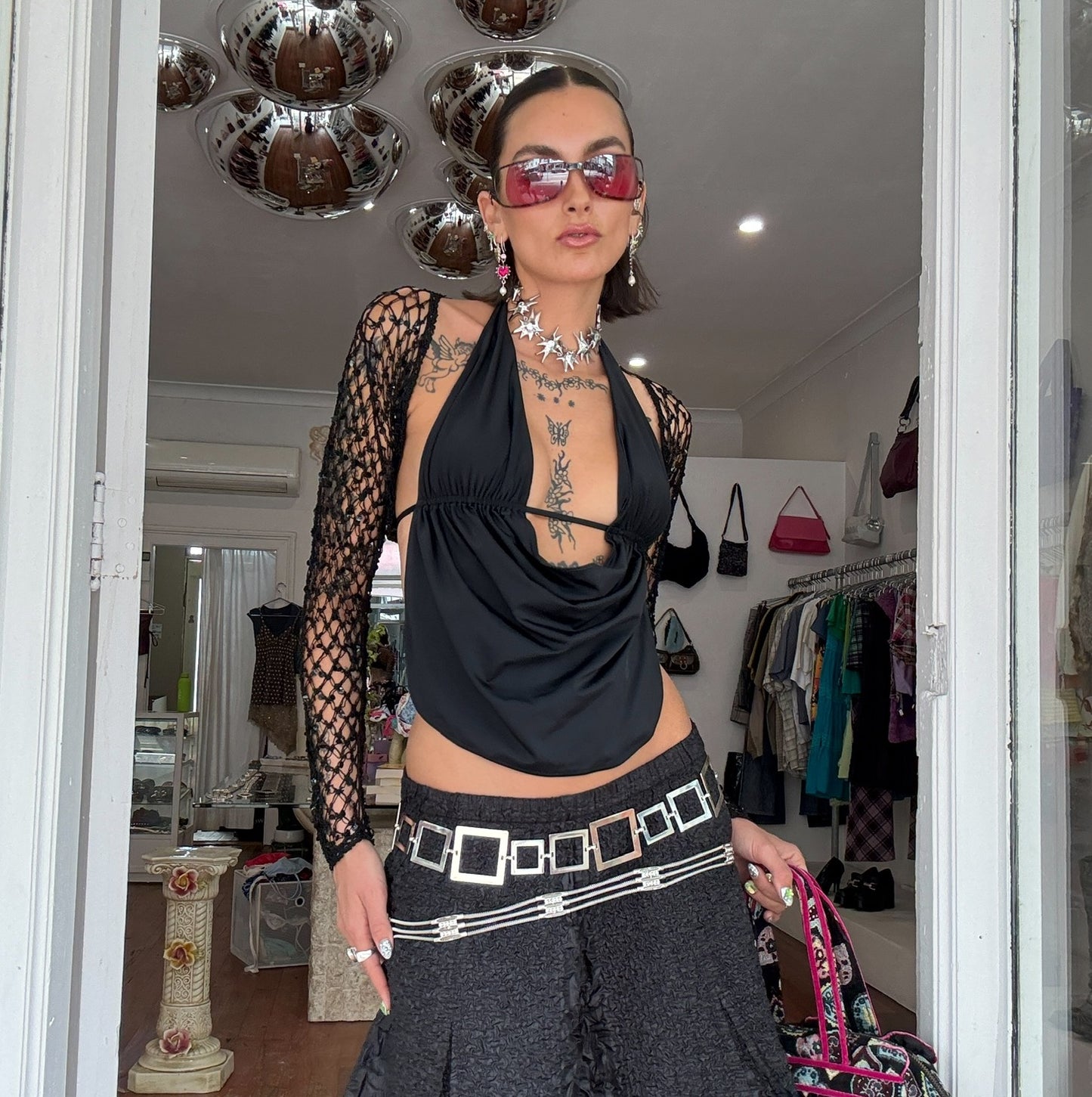 Midnight Black Halter Top