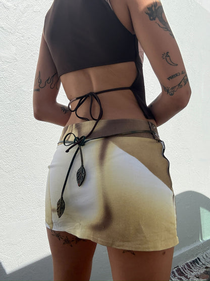 Roses Mini Skirt - Yellow