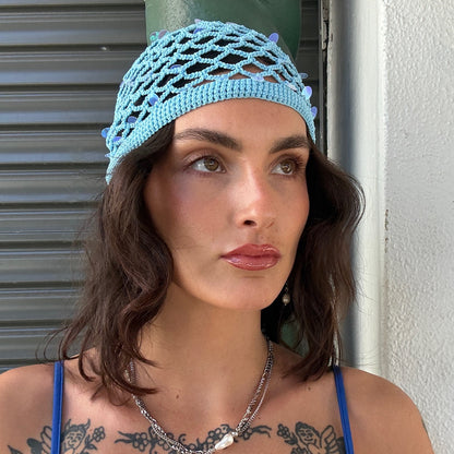 Crochet Baby blue Beanie