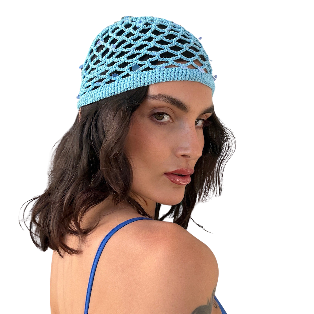 Crochet Baby blue Beanie