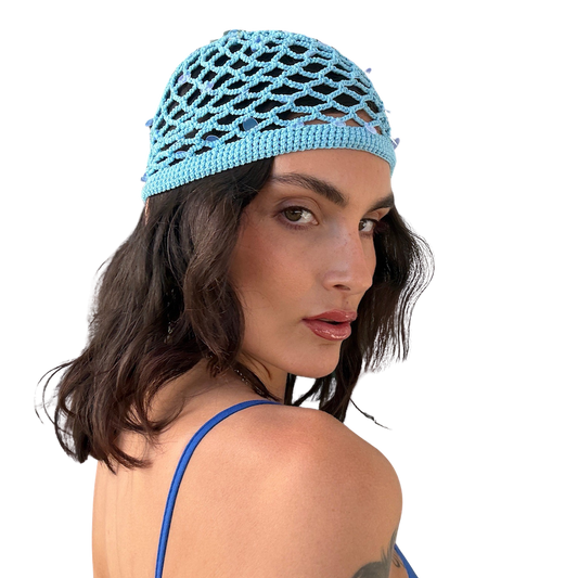 Crochet Baby blue Beanie