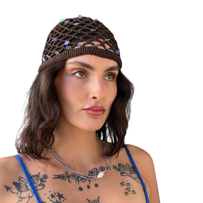 Crochet Brown Beanie