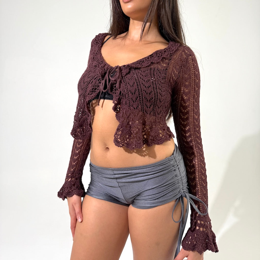 Vintage Crochet Tie Cardi