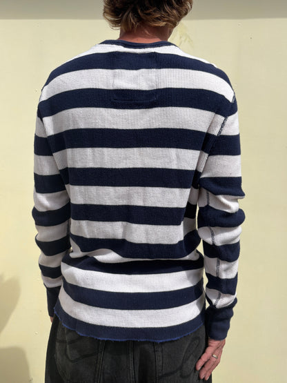 Y2K Stripe Waffle Long Sleeve