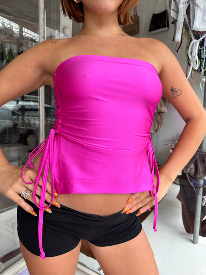 Ruched Crop Boobtube - Khaki