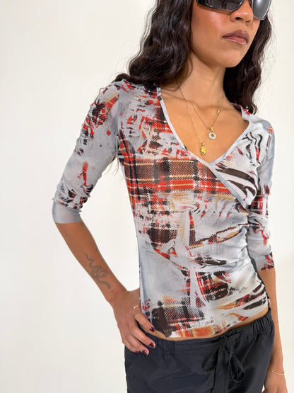 Morgan De Toi Graphic Mesh Long Sleeve