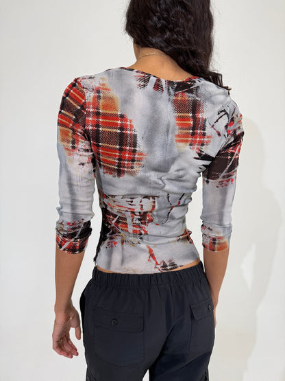 Morgan De Toi Graphic Mesh Long Sleeve