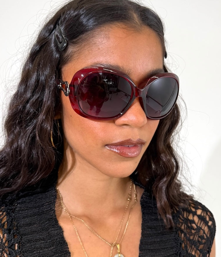 Deadstock Oversized Berry Sunglasses
