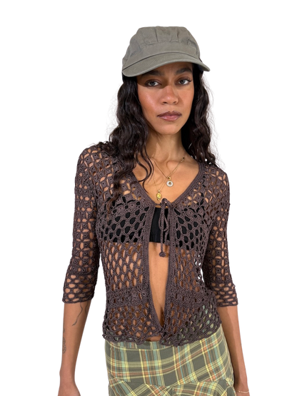 Tie front crochet cardigan  cover up
