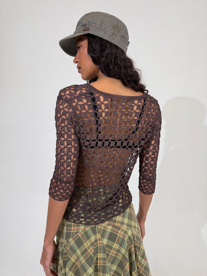 Tie front crochet cardigan  cover up