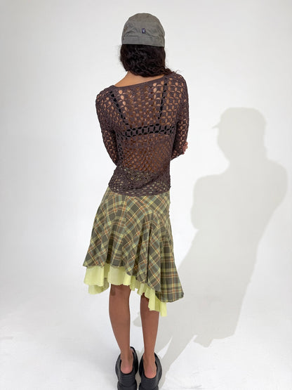 Plaid Layered Pixie Skirt