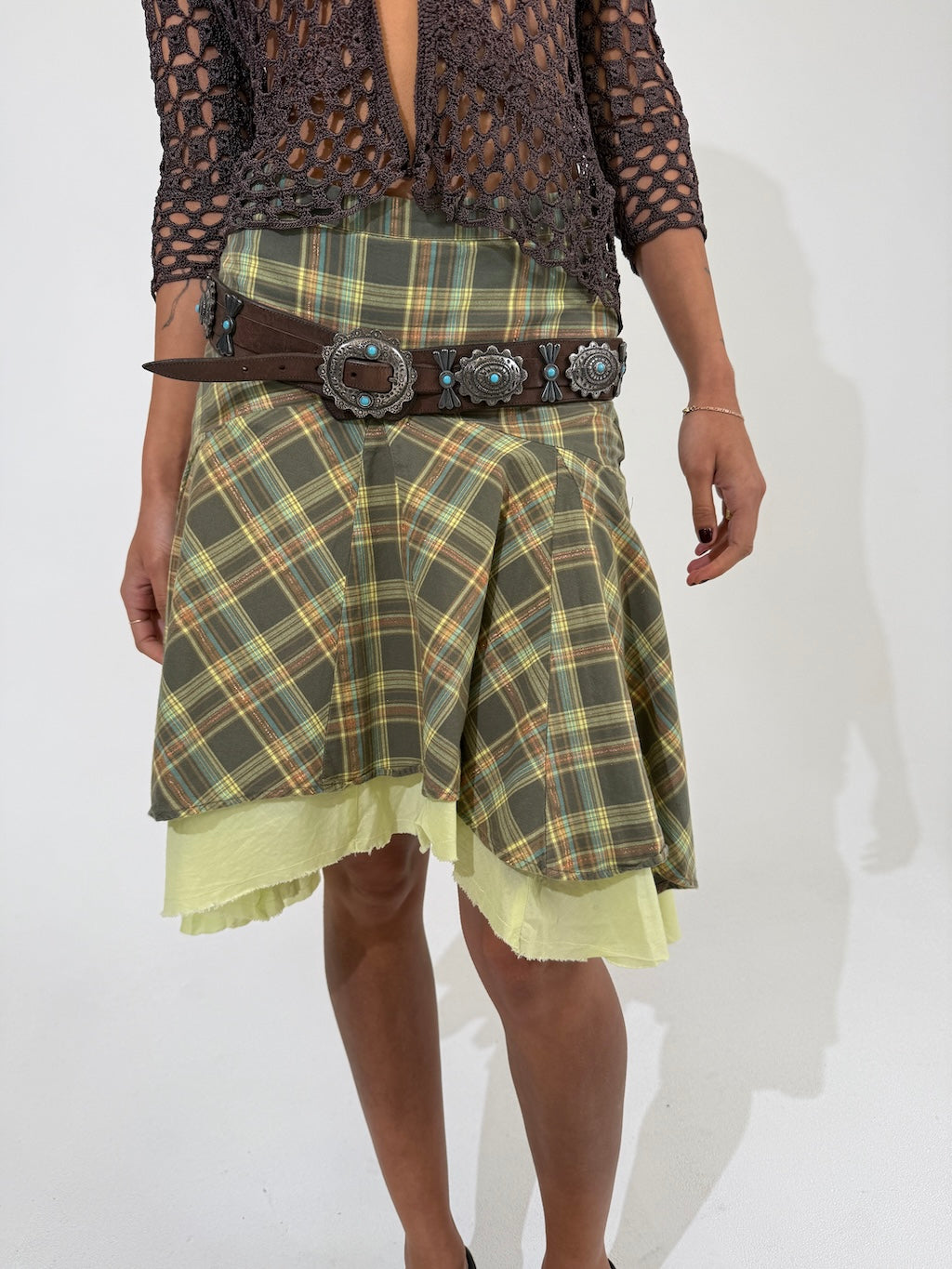 Plaid Layered Pixie Skirt