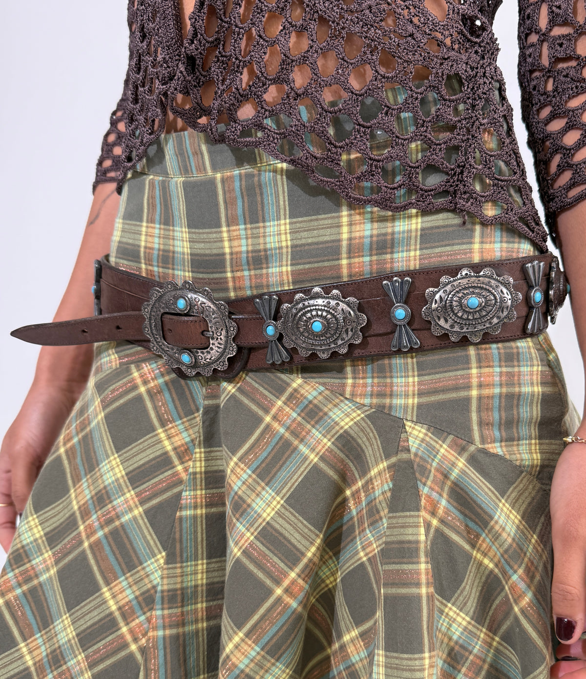 Turquoise & Leather Belt