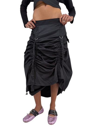 Ruched maxi skirt